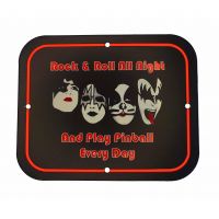 'Metal Game Room Sign - KISS & Play Pinball - 9-3/4" x 7-7/8"